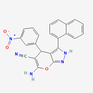 6-Amino-3-naphthalen-1-yl-4-(3-nitrophenyl)-2,4-dihydropyrano[2,3-c]pyrazole-5-carbonitrile