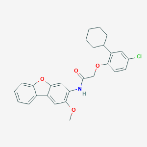 molecular formula C27H26ClNO4 B394760 2-(4-chloro-2-cyclohexylphenoxy)-N-(2-methoxydibenzo[b,d]furan-3-yl)acetamide 