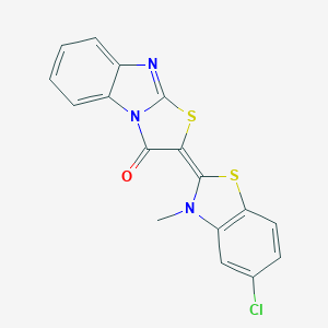 molecular formula C17H10ClN3OS2 B394761 2-(5-chloro-3-methyl-1,3-benzothiazol-2(3H)-ylidene)[1,3]thiazolo[3,2-a]benzimidazol-3(2H)-one 