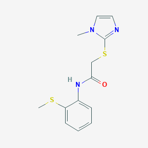 molecular formula C13H15N3OS2 B394774 2-[(1-Methyl-1H-imidazol-2-yl)sulfanyl]-N-[2-(methylsulfanyl)phenyl]acetamide CAS No. 351061-86-4