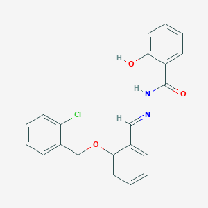 molecular formula C21H17ClN2O3 B394787 N'-{2-[(2-chlorobenzyl)oxy]benzylidene}-2-hydroxybenzohydrazide 
