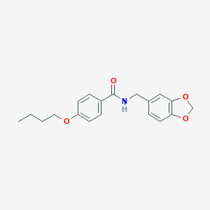 molecular formula C19H21NO4 B394799 N-(1,3-benzodioxol-5-ylmethyl)-4-butoxybenzamide 