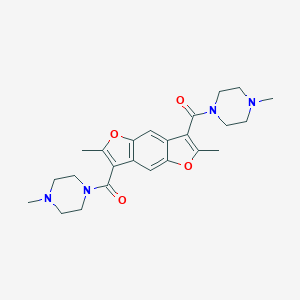 molecular formula C24H30N4O4 B394801 1-({2,6-Dimethyl-7-[(4-methylpiperazin-1-yl)carbonyl]furo[2,3-f][1]benzofuran-3-yl}carbonyl)-4-methylpiperazine 