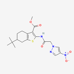 methyl 6-tert-butyl-2-{[(4-nitro-1H-pyrazol-1-yl)acetyl]amino}-4,5,6,7-tetrahydro-1-benzothiophene-3-carboxylate