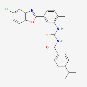 N-({[5-(5-chloro-1,3-benzoxazol-2-yl)-2-methylphenyl]amino}carbonothioyl)-4-isopropylbenzamide