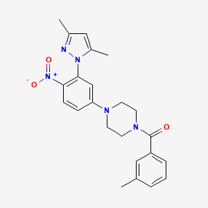 1-[3-(3,5-dimethyl-1H-pyrazol-1-yl)-4-nitrophenyl]-4-(3-methylbenzoyl)piperazine