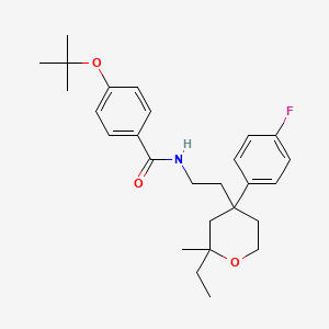 4-tert-butoxy-N-{2-[2-ethyl-4-(4-fluorophenyl)-2-methyltetrahydro-2H-pyran-4-yl]ethyl}benzamide