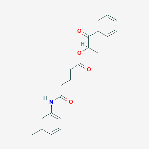 1-methyl-2-oxo-2-phenylethyl 5-[(3-methylphenyl)amino]-5-oxopentanoate