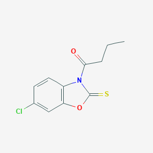 molecular formula C11H10ClNO2S B394809 1-(6-Chloro-2-thioxo-2,3-dihydrobenzo[d][1,3]oxazol-3-yl)-1-butanone CAS No. 31315-64-7