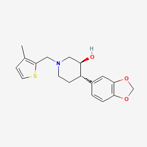 (3S*,4S*)-4-(1,3-benzodioxol-5-yl)-1-[(3-methyl-2-thienyl)methyl]piperidin-3-ol