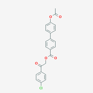 molecular formula C23H17ClO5 B394813 2-(4-chlorophenyl)-2-oxoethyl 4'-(acetyloxy)[1,1'-biphenyl]-4-carboxylate 