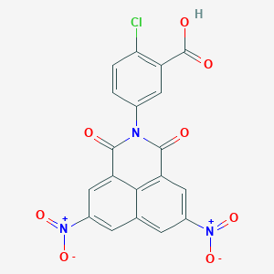 molecular formula C19H8ClN3O8 B394815 2-chloro-5-(5,8-dinitro-1,3-dioxo-1H-benzo[de]isoquinolin-2(3H)-yl)benzoic acid 