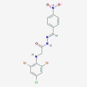molecular formula C15H11Br2ClN4O3 B394816 2-(2,6-dibromo-4-chloroanilino)-N'-{4-nitrobenzylidene}acetohydrazide 