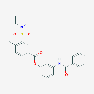 molecular formula C25H26N2O5S B394818 3-BENZAMIDOPHENYL 3-(DIETHYLSULFAMOYL)-4-METHYLBENZOATE 