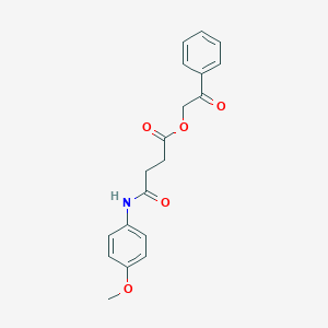 molecular formula C19H19NO5 B394819 2-Oxo-2-phenylethyl 4-(4-methoxyanilino)-4-oxobutanoate 