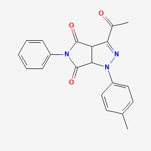 molecular formula C20H17N3O3 B3948196 3-acetyl-1-(4-methylphenyl)-5-phenyl-3a,6a-dihydropyrrolo[3,4-c]pyrazole-4,6(1H,5H)-dione 