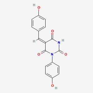 (5E)-1-(4-hydroxyphenyl)-5-[(4-hydroxyphenyl)methylidene]-1,3-diazinane-2,4,6-trione