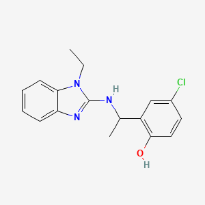 molecular formula C17H18ClN3O B3948225 4-chloro-2-{1-[(1-ethyl-1H-benzimidazol-2-yl)amino]ethyl}phenol 