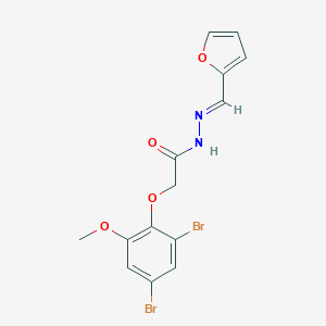 molecular formula C14H12Br2N2O4 B394824 2-(2,4-dibromo-6-methoxyphenoxy)-N'-(2-furylmethylene)acetohydrazide 