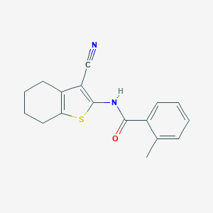 molecular formula C17H16N2OS B394828 N-(3-cyano-4,5,6,7-tetrahydro-1-benzothiophen-2-yl)-2-methylbenzamide 