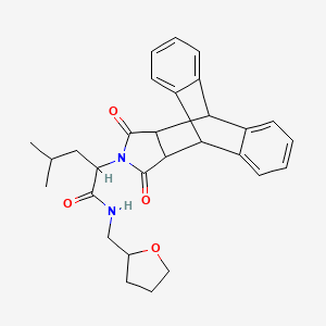 2-(16,18-dioxo-17-azapentacyclo[6.6.5.02,7.09,14.015,19]nonadeca-2,4,6,9,11,13-hexaen-17-yl)-4-methyl-N-(oxolan-2-ylmethyl)pentanamide