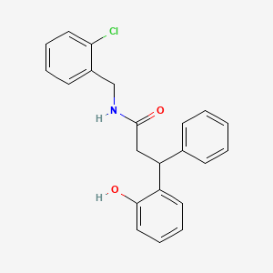 molecular formula C22H20ClNO2 B3948330 N-(2-chlorobenzyl)-3-(2-hydroxyphenyl)-3-phenylpropanamide 