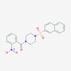 molecular formula C21H19N3O5S B3948332 [4-(2-NAPHTHYLSULFONYL)PIPERAZINO](2-NITROPHENYL)METHANONE 