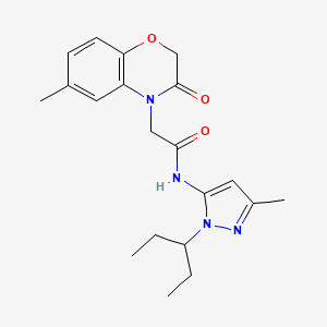 N-[1-(1-ethylpropyl)-3-methyl-1H-pyrazol-5-yl]-2-(6-methyl-3-oxo-2,3-dihydro-4H-1,4-benzoxazin-4-yl)acetamide