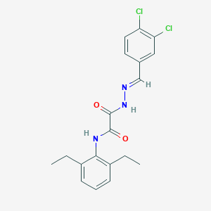 molecular formula C19H19Cl2N3O2 B394834 2-[2-(3,4-dichlorobenzylidene)hydrazino]-N-(2,6-diethylphenyl)-2-oxoacetamide 