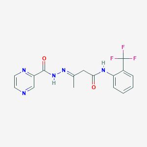 3-[(2-pyrazinylcarbonyl)hydrazono]-N-[2-(trifluoromethyl)phenyl]butanamide