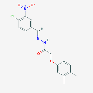 molecular formula C17H16ClN3O4 B394836 N'-{4-chloro-3-nitrobenzylidene}-2-(3,4-dimethylphenoxy)acetohydrazide 