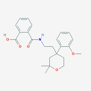 molecular formula C24H29NO5 B3948363 2-[({2-[4-(2-methoxyphenyl)-2,2-dimethyltetrahydro-2H-pyran-4-yl]ethyl}amino)carbonyl]benzoic acid 