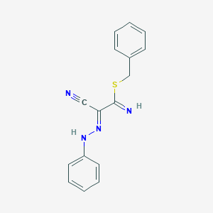 molecular formula C16H14N4S B394840 Benzyl 2-cyano-2-(phenylhydrazono)ethanimidothioate 
