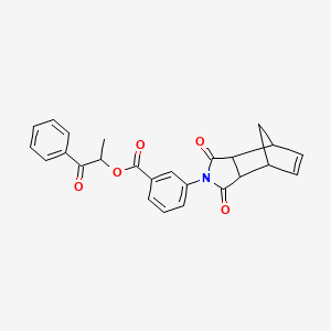 1-methyl-2-oxo-2-phenylethyl 3-(3,5-dioxo-4-azatricyclo[5.2.1.0~2,6~]dec-8-en-4-yl)benzoate