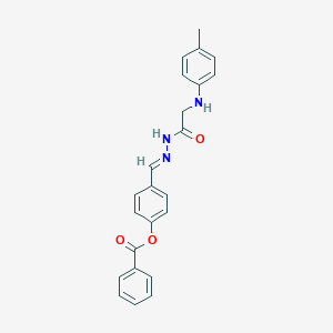 molecular formula C23H21N3O3 B394843 4-({(E)-2-[2-(4-toluidino)acetyl]hydrazono}methyl)phenyl benzoate 