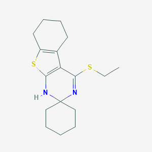 molecular formula C17H24N2S2 B394849 4-ethylsulfanylspiro[5,6,7,8-tetrahydro-1H-[1]benzothiolo[2,3-d]pyrimidine-2,1'-cyclohexane] CAS No. 475041-34-0
