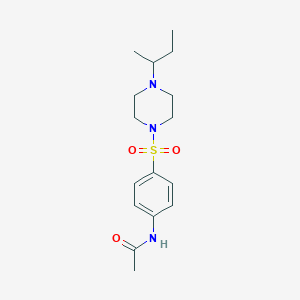 molecular formula C16H25N3O3S B3948499 N-(4-{[4-(butan-2-yl)piperazin-1-yl]sulfonyl}phenyl)acetamide 