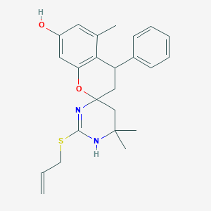 molecular formula C24H28N2O2S B394850 2'-(Allylsulfanyl)-4',4',5-trimethyl-4-phenyl-1',4',5',6'-tetrahydrospiro[chromane-2,6'-pyrimidine]-7-ol 