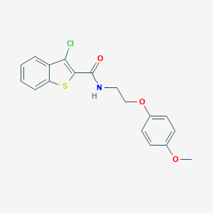 molecular formula C18H16ClNO3S B394851 3-chloro-N-[2-(4-methoxyphenoxy)ethyl]-1-benzothiophene-2-carboxamide 