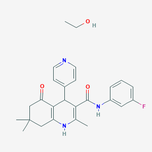 molecular formula C26H30FN3O3 B3948512 ethanol;N-(3-fluorophenyl)-2,7,7-trimethyl-5-oxo-4-pyridin-4-yl-1,4,6,8-tetrahydroquinoline-3-carboxamide 