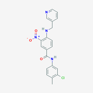 molecular formula C20H17ClN4O3 B3948525 N-(3-chloro-4-methylphenyl)-3-nitro-4-(pyridin-3-ylmethylamino)benzamide 