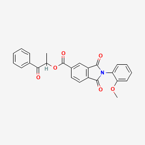 molecular formula C25H19NO6 B3948546 1-methyl-2-oxo-2-phenylethyl 2-(2-methoxyphenyl)-1,3-dioxo-5-isoindolinecarboxylate 