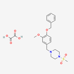 molecular formula C22H28N2O8S B3948562 1-[(3-Methoxy-4-phenylmethoxyphenyl)methyl]-4-methylsulfonylpiperazine;oxalic acid 