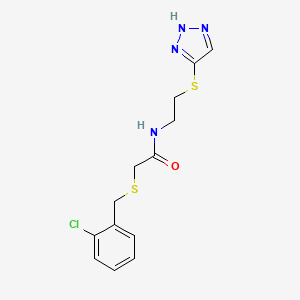 2-[(2-chlorophenyl)methylsulfanyl]-N-[2-(2H-triazol-4-ylsulfanyl)ethyl]acetamide