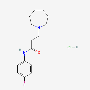 molecular formula C15H22ClFN2O B3948570 3-(1-azepanyl)-N-(4-fluorophenyl)propanamide hydrochloride 