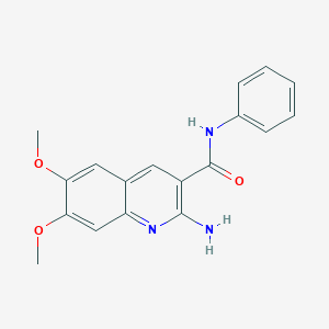 molecular formula C18H17N3O3 B394859 2-amino-6,7-dimethoxy-N-phenylquinoline-3-carboxamide CAS No. 405277-62-5