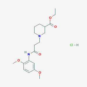 molecular formula C19H29ClN2O5 B3948625 ethyl 1-{3-[(2,5-dimethoxyphenyl)amino]-3-oxopropyl}-3-piperidinecarboxylate hydrochloride 