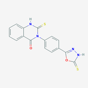 molecular formula C16H10N4O2S2 B394863 2-mercapto-3-[4-(5-mercapto-1,3,4-oxadiazol-2-yl)phenyl]quinazolin-4(3H)-one 