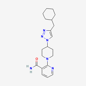 molecular formula C20H28N6O B3948647 2-{4-[4-(cyclohexylmethyl)-1H-1,2,3-triazol-1-yl]piperidin-1-yl}nicotinamide 