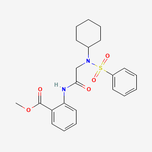 molecular formula C22H26N2O5S B3948666 methyl 2-{[N-cyclohexyl-N-(phenylsulfonyl)glycyl]amino}benzoate 